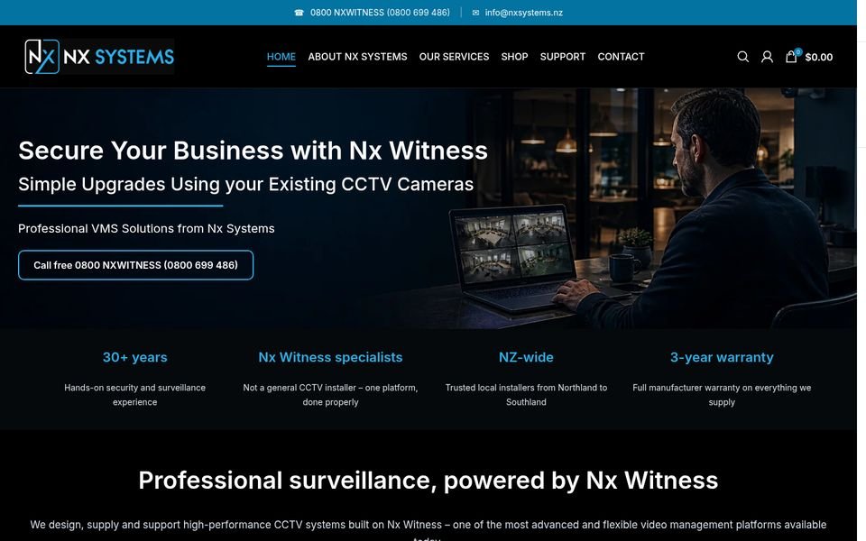 Nx Systems website homepage